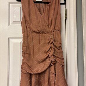 04 South Women’s Rose Pink Wrap Faux Ruffle Chiffon Dress Size Medium. Cocktail